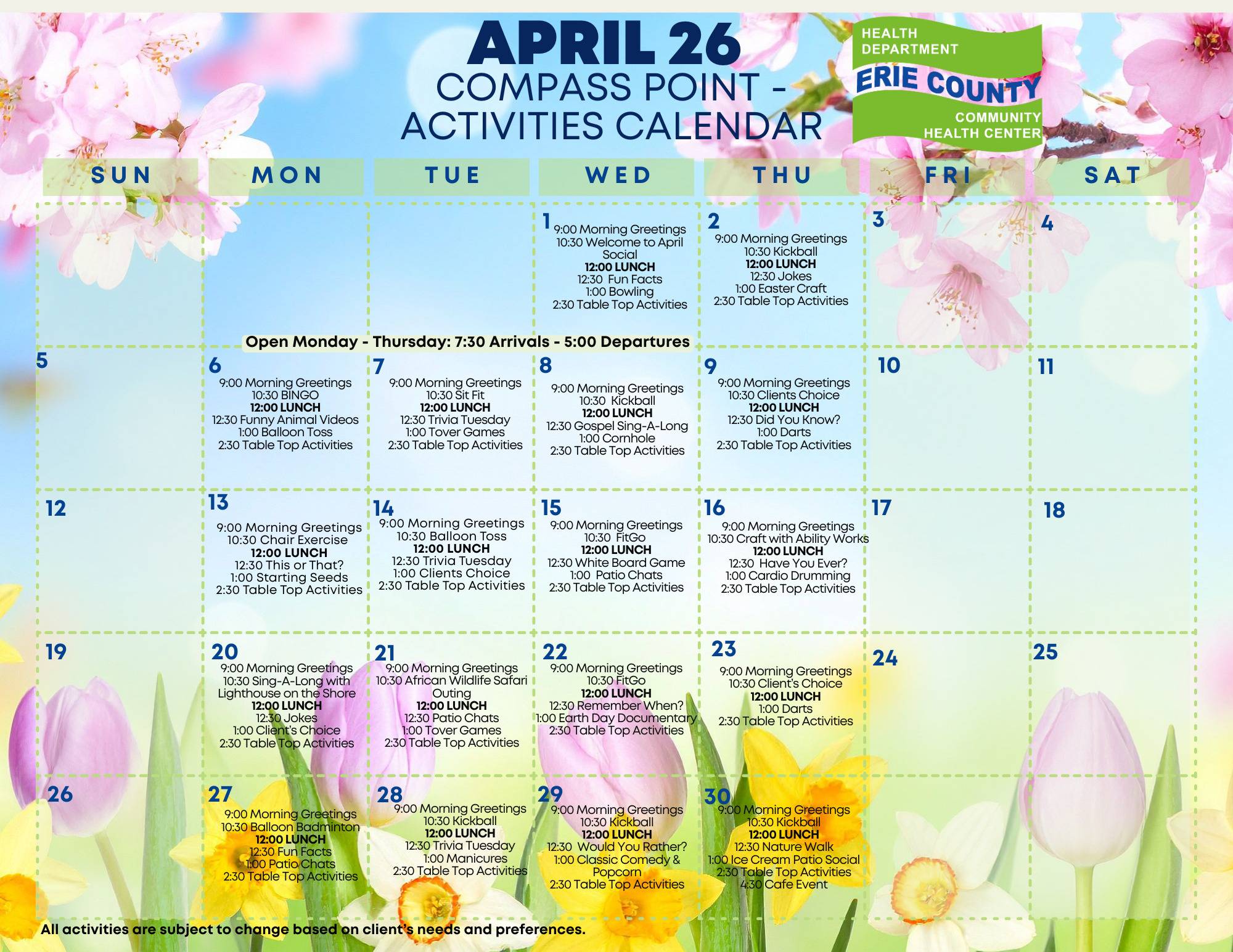 April 2026 Activity Calendar Image