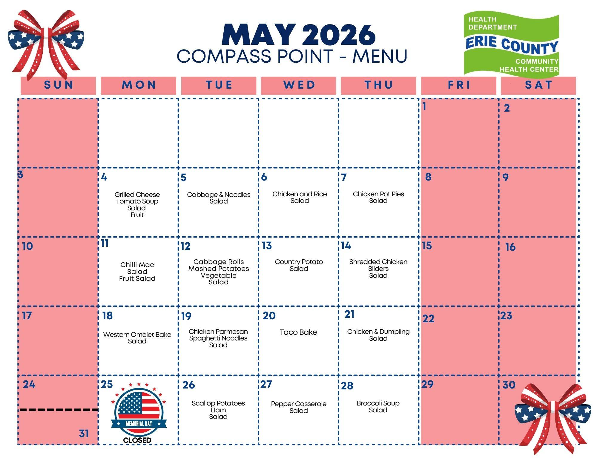 Compass May Menu 2026